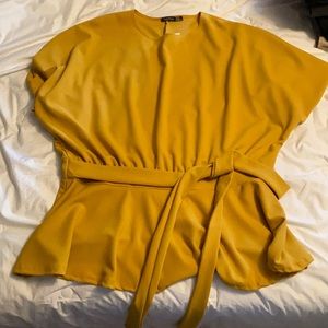 NWT belted peplum top